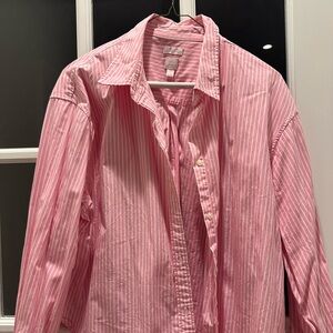 GAP Pink Striped Button Down Shirt